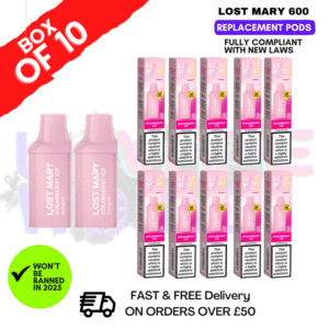 Strawberry ICE Lost Mary 600 Puff Replacement Pods Box Of 10