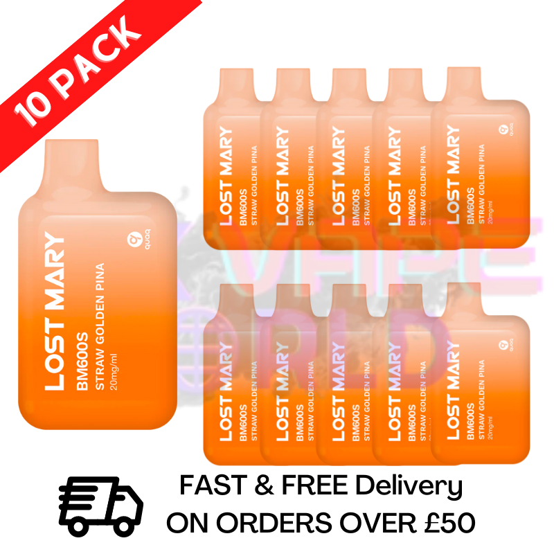 Straw Golden Pina Lost Mary Box Of 10