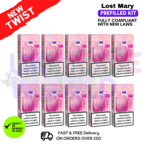 Strawberry ICE Lost Mary 600 Puff Bars Pack Of 10 (NEW)
