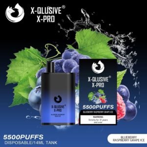 X-QLUSIVE X-PRO BLUEBERRY RASPBERRY GRAPE – 5500 PUFFS