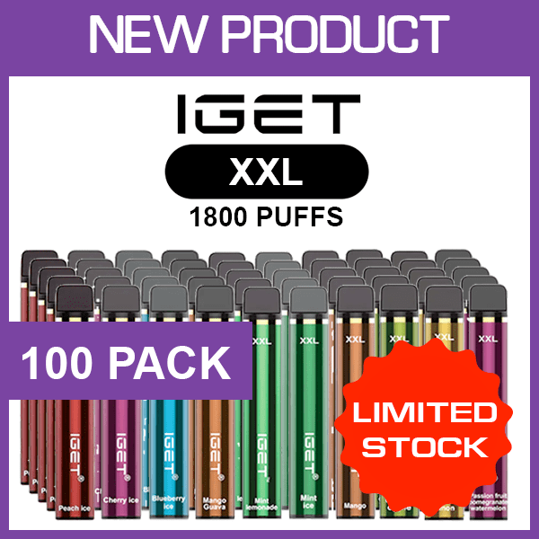 IGET XXL – 1800 PUFFS – 100 PACK