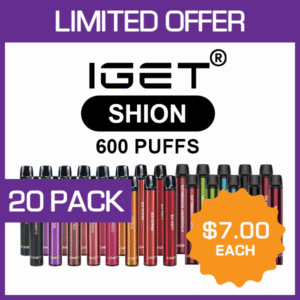 IGET SHION – 600 PUFFS  – 20 PACK