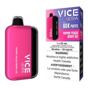 Vice Ultra Disposable Vape Device - Poppin' Peach Berry Ice